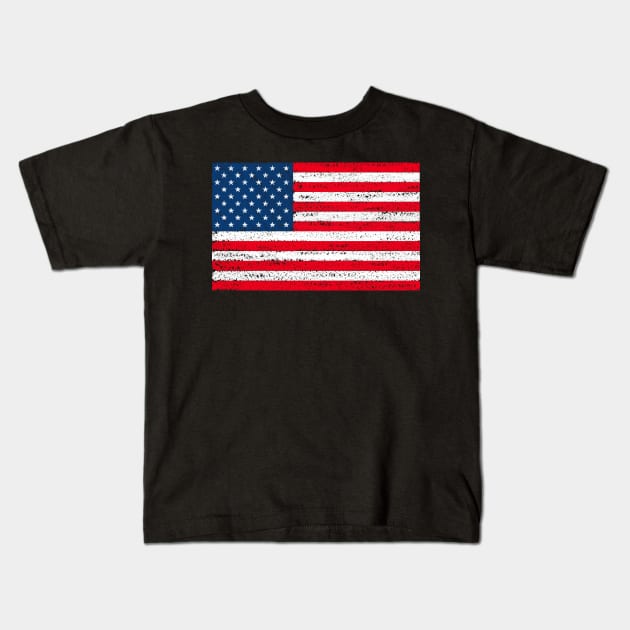 USA flag Kids T-Shirt by Cute Tees Kawaii